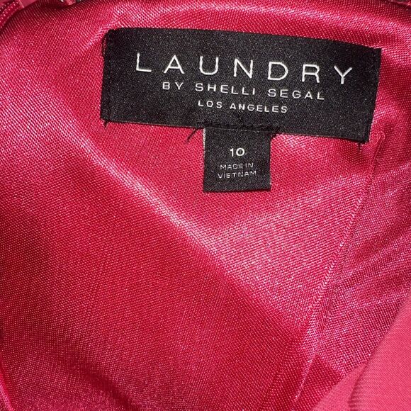 NWT Laundry by Shelli Segal Stretch Knit Dress Fucshia Pink Size 10 - Picture 9 of 9